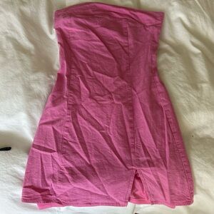 Pink Strapless Mini Dress